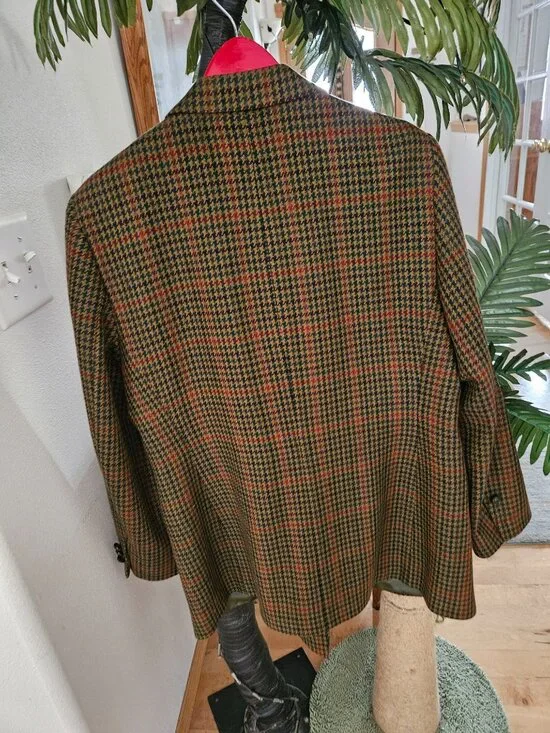 Vintage Burberry Cashmere Plaid Blazer - Picture 2 of 4